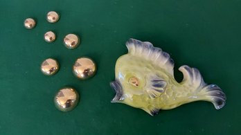 VINTAGE TROPIC TREASURES BY CERAMIC CRAFT FISH AND BUBBLES