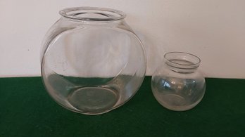 2 GLASS FISH BOWLS