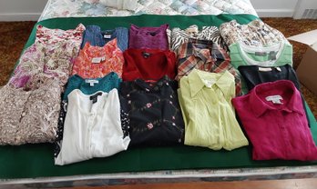 17 BLOUSES, SHIRTS AND TOPS ALL IN EXCELLENT CONDITION