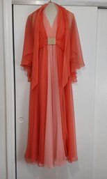 PRETTY CHIFFON EVENING GOWN IN VERY GOOD CONDITION