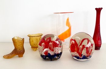 Murano Glass Paperweights, Fenton Glass, And More