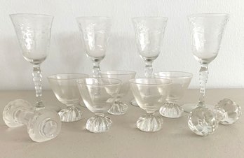 Vintage Crystal:  Goblets, Sidecar Glasses, And Barbell Knife Rests