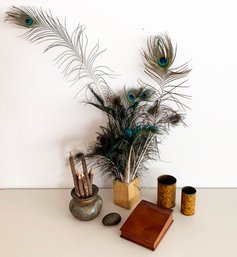 Peacock Feather Quills, And More Desk Accessories