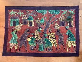 An African Batik Fabric Panel