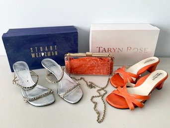 Open Toe Heels By Stuart Weitzman And Taryn Rose, And A Matching Purse!