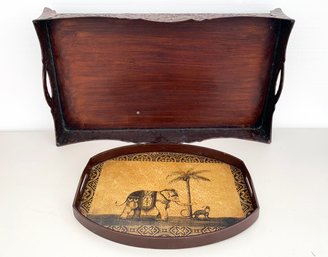Decorative Trays - Metal And Embossed Leather