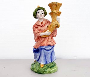 An Italian Majolica Candlestick By Chelsea House