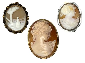 Three Gorgeous Antique Cameos