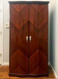 An Italian Modern Inlaid Marquetry Serpentine Front Wardrobe Cabinet By ALF Italia