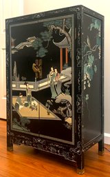 An Antique Chinese Deco Lacquerware Bar Cabinet, C. 1920's