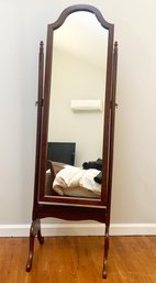 A Cherry Wood Cheval Mirror