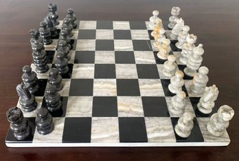 A Vintage Marble Chess Set