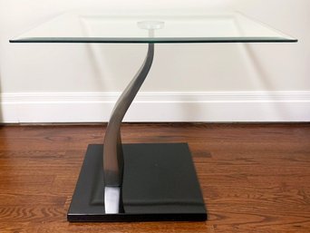 A Deco Revival Pedestal Base Side Table