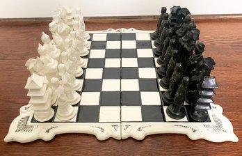 A Vintage Ceramic Chess Set