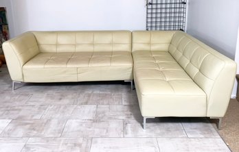 A MODERN Leather Two Piece Sectional