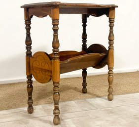 A VIntage Side Table With Bookshelf