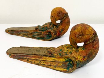 A Pair Of 19th Century Architectural Details In Parrot Form, Wall Art