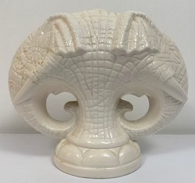 A Ceramic Twin Elephant Form Centerpiece