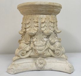 A Vintage Cast Plaster Column Base Pedestal Or Plant Stand