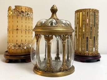 Brass And Gold Tone Candle Decor