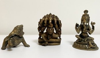 A Trio Of Indian Cast Bronze Figures