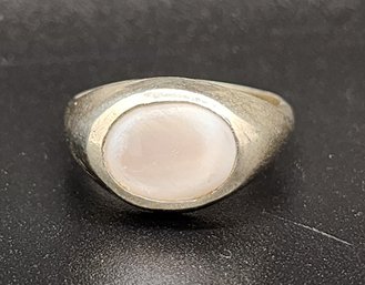 Vintage Mother Of Pearl Ring In Sterling