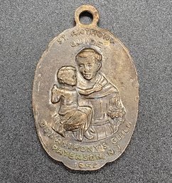 Vintage St. Anthony Lady Of The Highway Pendant