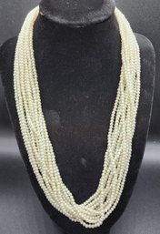 Vintage Multi-strand White Beaded Necklace