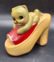 Vintage Cat On A Shoe Pencil Sharpener