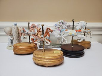 Several Willitts Carousel Music Boxes, Princeton Gallery Unicorn & Jonathan & David Porcelain Figurine