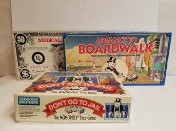 Monopoly Games: Medical, Advance To Boardwalk & Don't Go To Jail Dice Game  #2