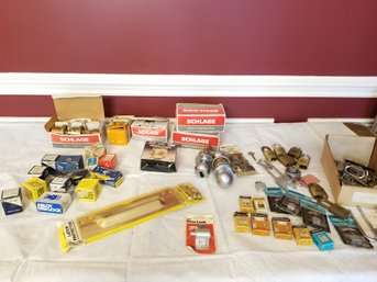 Large Lot Of Locks, Door Knobs, Padlocks & More