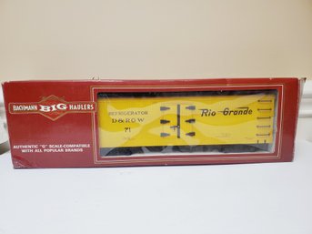 Bachman Big Haulers  Rio Grande D & RGW Refrigerator G Reefer Yellow Train Car In Original Box