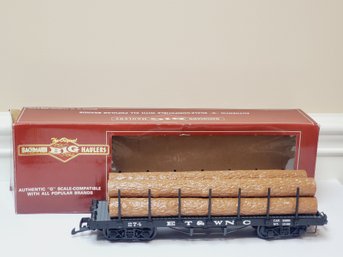 Bachman Big Hauler G Gauge Flat Train Car With Logs In Orginal Box