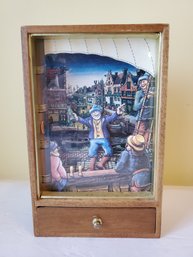 Vintage Jan Poorman Drunken Sailor Animated Music Jewelry Box - Works!!!