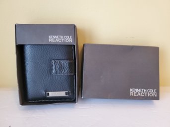 New Kenneth Cole Reaction Black Leather Ring Organizer Monthly Planner