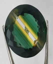 Stunning 60 Ct Bi-Color Natural Tourmaline Gemstone 27mm X 21 X 16