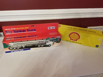 Two New Old Stock Toy Tanker Trucks -  Mobil & Shell