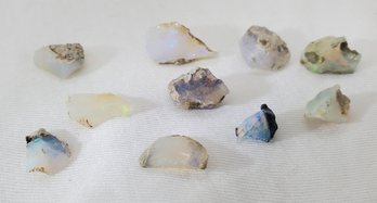 10 Rough Cut Natural Ethiopian Welo Opals Multi Fire Gemstones.