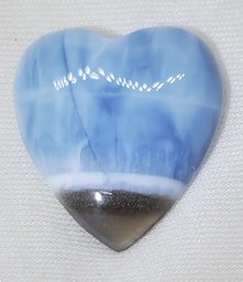 Beautiful Heart Shaped Blue Opal Gemstone