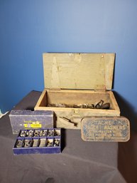 Antique Parts Box With Very Interesting Brass Latch. -- - - - - - - - - - - - - - - - - - - - - Loc: CC