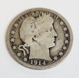 Wow ...1914 Barber Silver Quarter (110 Years Old)