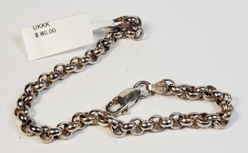 NEW Sterling Silver Rolo/circle Link Bracelet
