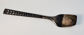 Wow...Antique Silver Butter Spoon With Detailed Carved Handle