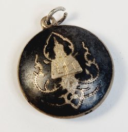 Antique Siam Silver Double Sided Pendant