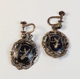 Antique Siam Silver Earrings
