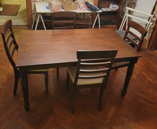 Kitchen / Dining Room Table. Solid Wood. With 4 Hardwood Chairs.