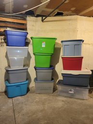 Group Of 13 Storage Containers All With Lids.