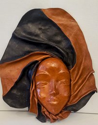 Unusual Leather Mask Of African Woman