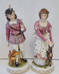 Pair Of Porcelain European Figurines Of Man And Woman